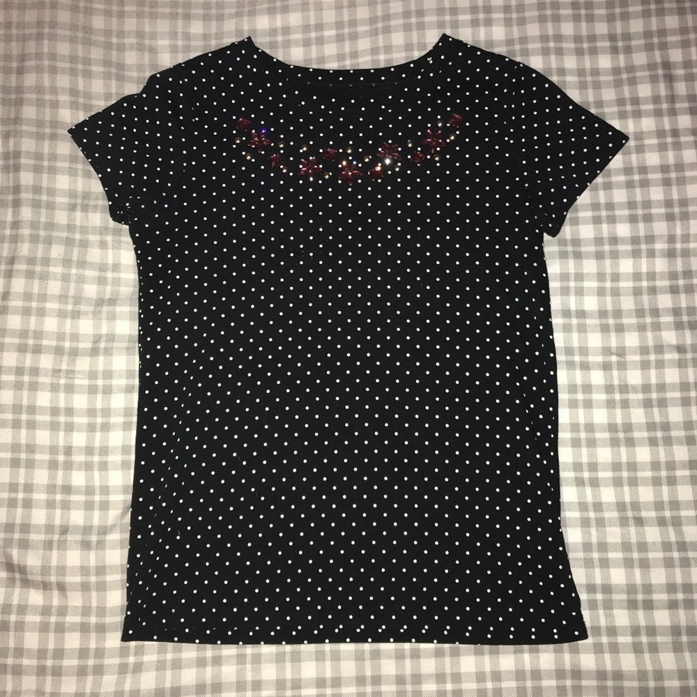 Girls beaded collar shirt